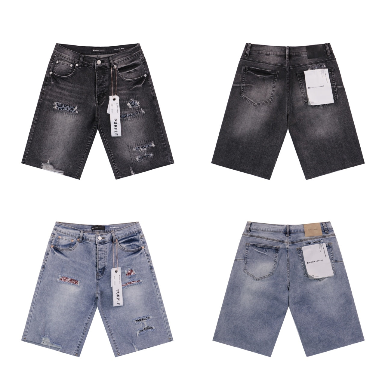 CASADEPT-PURPLE DENIM SHORTS