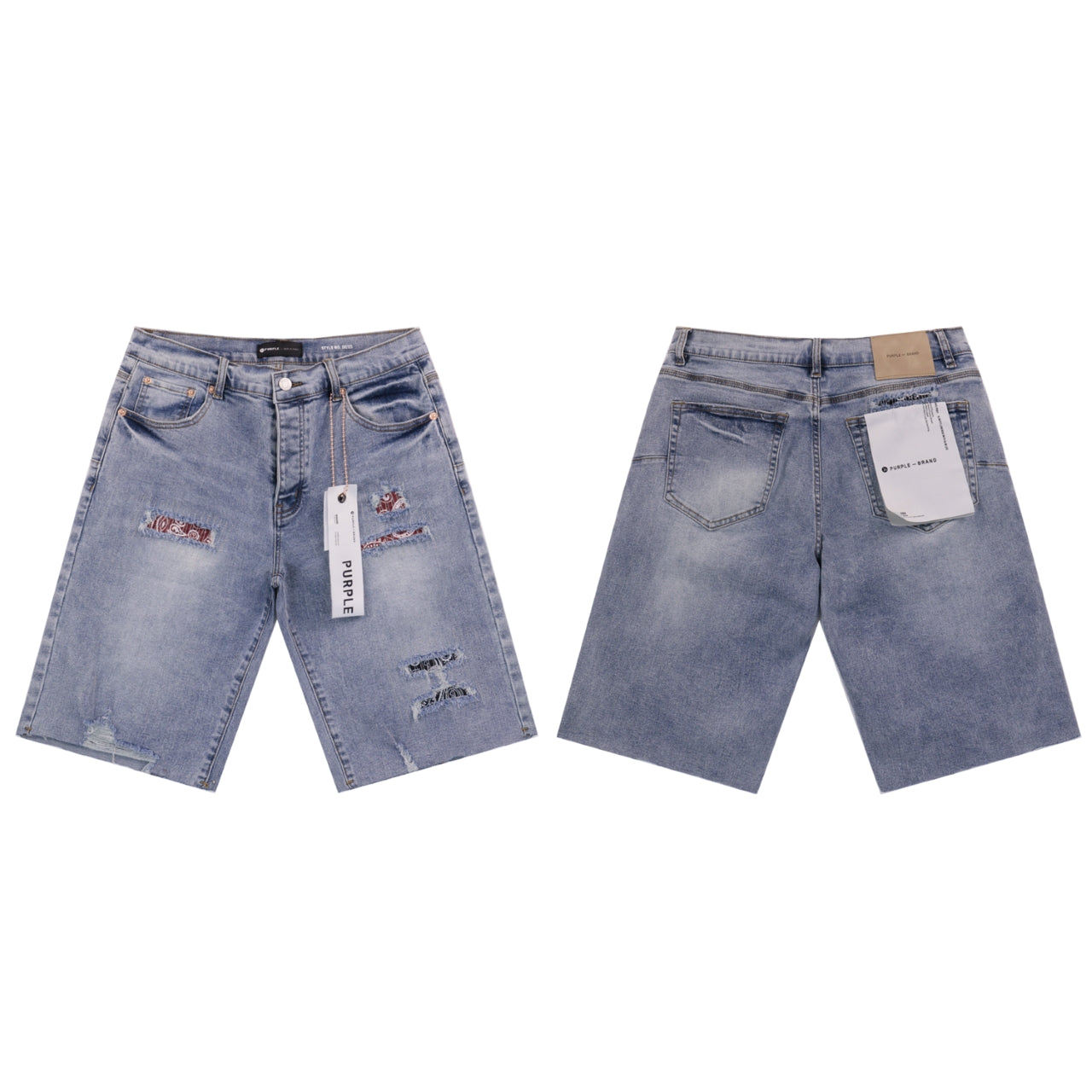 CASADEPT-PURPLE DENIM SHORTS