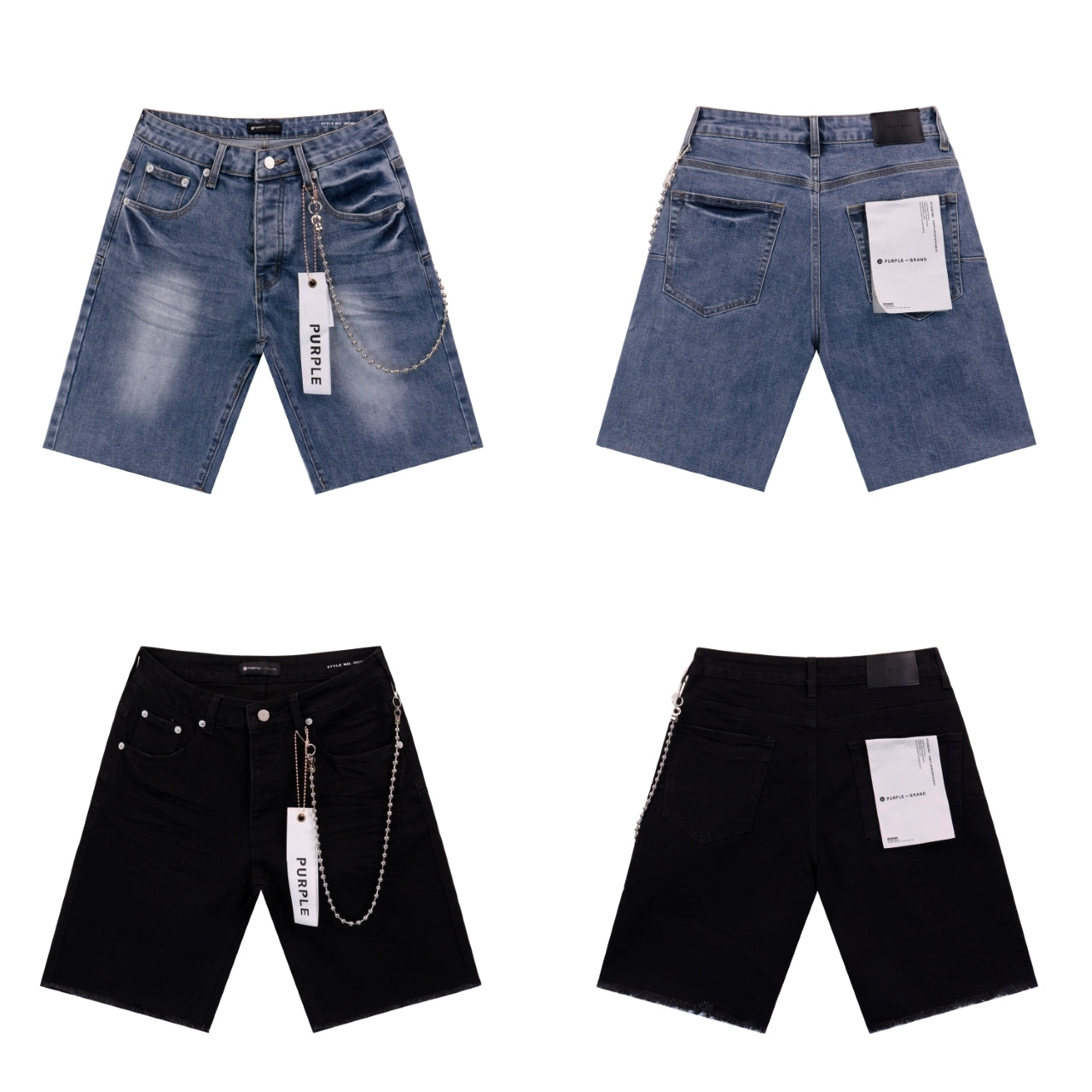 CASADEPT-PURPLE DENIM SHORTS