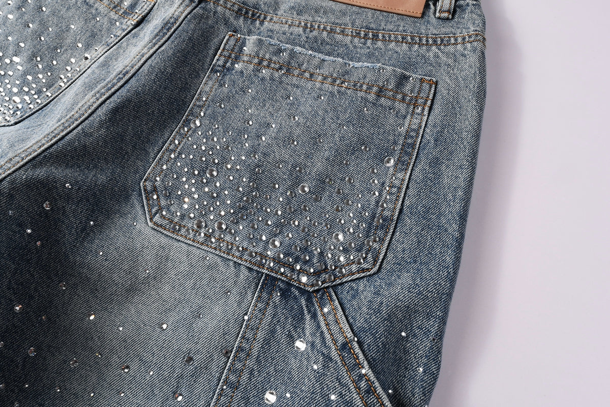 CASADEPT-PURPLE DENIM SHORTS 5097