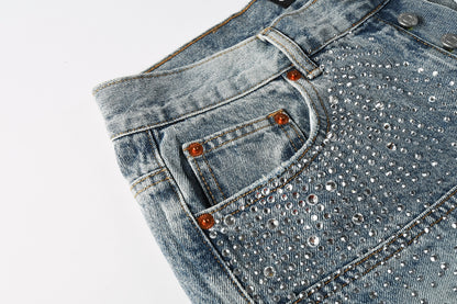 CASADEPT-PURPLE DENIM SHORTS 5097