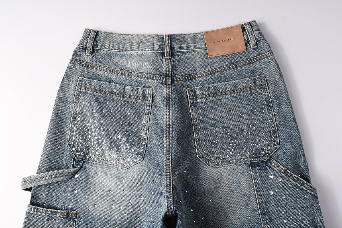 CASADEPT-PURPLE DENIM SHORTS 5097