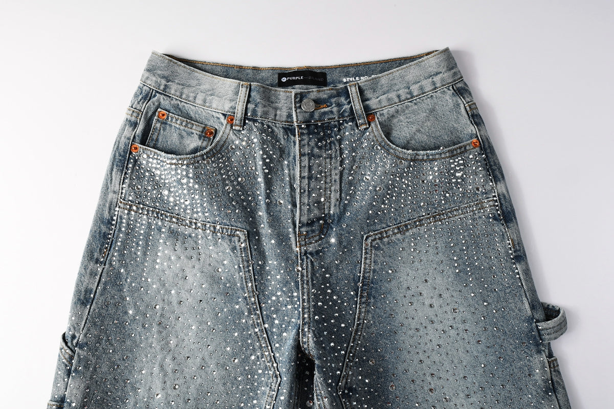 CASADEPT-PURPLE DENIM SHORTS 5097