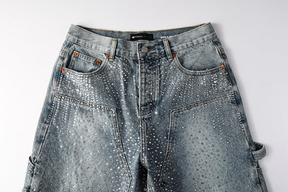 CASADEPT-PURPLE DENIM SHORTS 5097