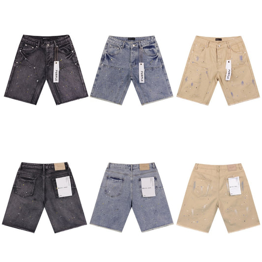 CASADEPT-PURPLE DENIM SHORTS