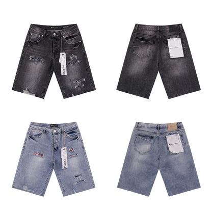CASADEPT-PURPLE DENIM SHORTS