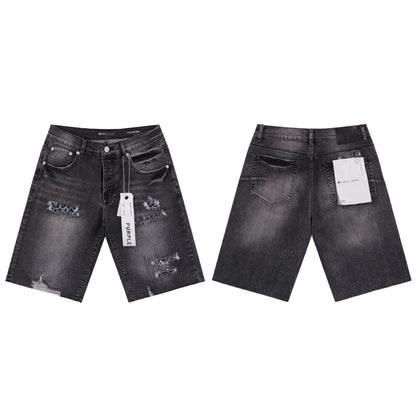 CASADEPT-PURPLE DENIM SHORTS