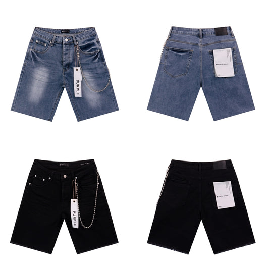 CASADEPT-PURPLE DENIM SHORTS